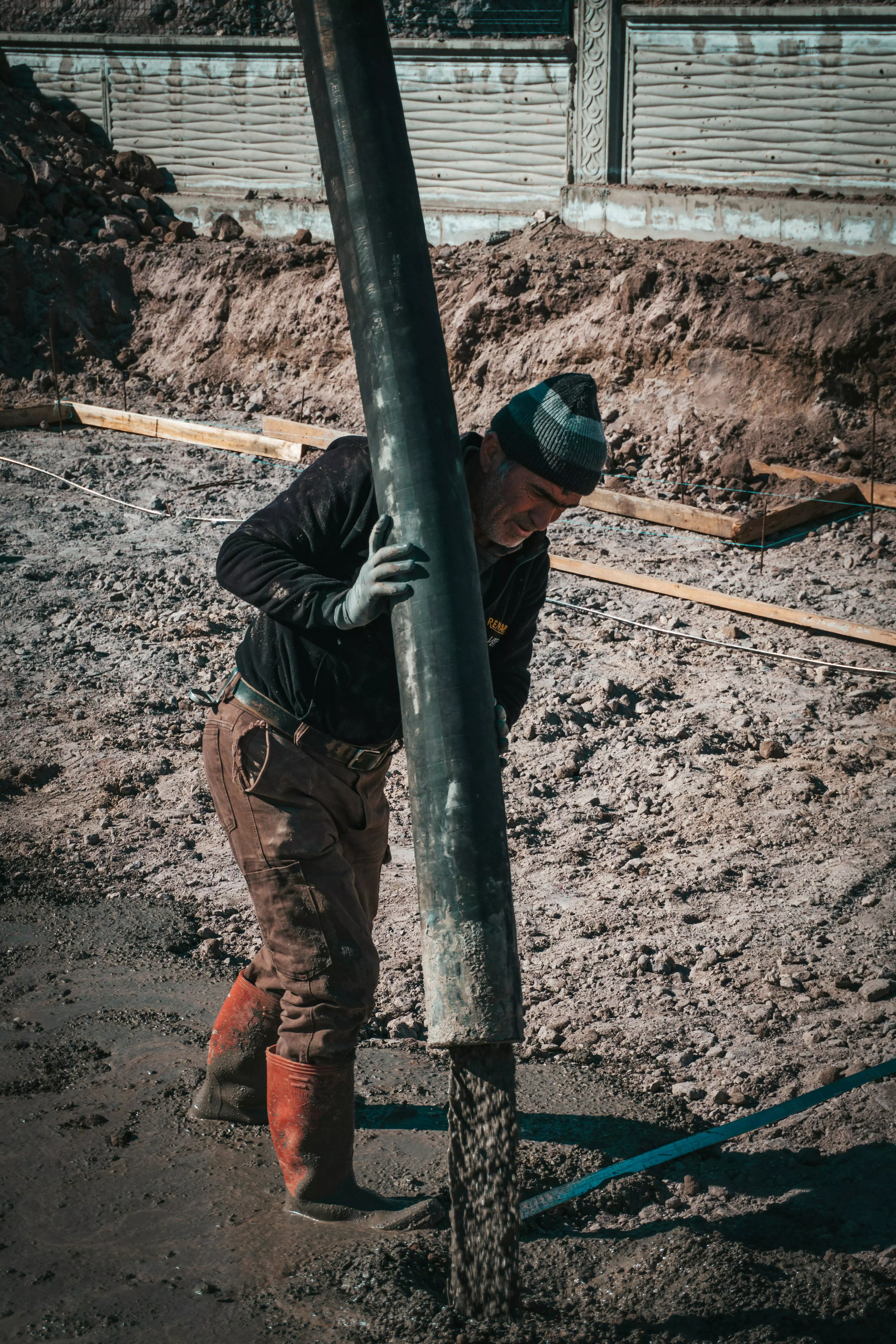 Bomba de concreto em operação - Bomba Stark